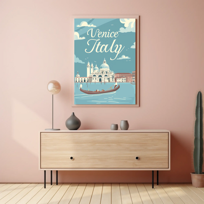 Venice, Italy - Gondola Vintage Style Poster