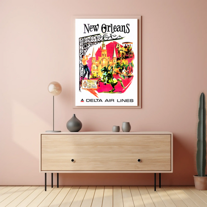 New Orleans Air Lines Travel Poster