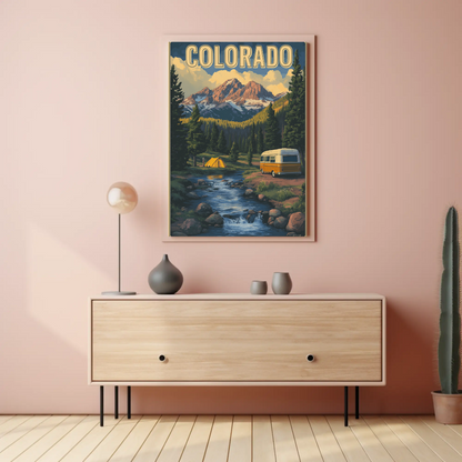 Colorado RV Adventure Vintage Travel Poster