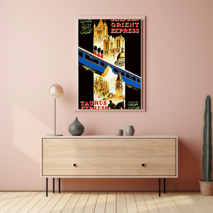 Simplon Orient Express Taurus Route Vintage Travel Poster