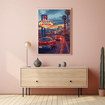 Vintage Travel Poster - Las Vegas, Nevada Lights