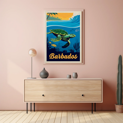 Barbados Vintage Travel Poster