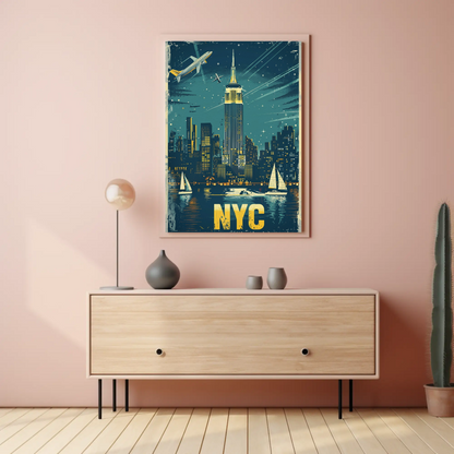 Vintage Poster NYC Nightscape