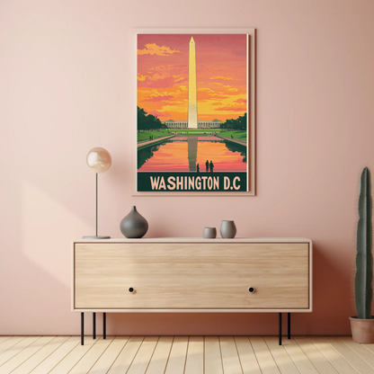 Washington D.C. Monument Sunset Poster