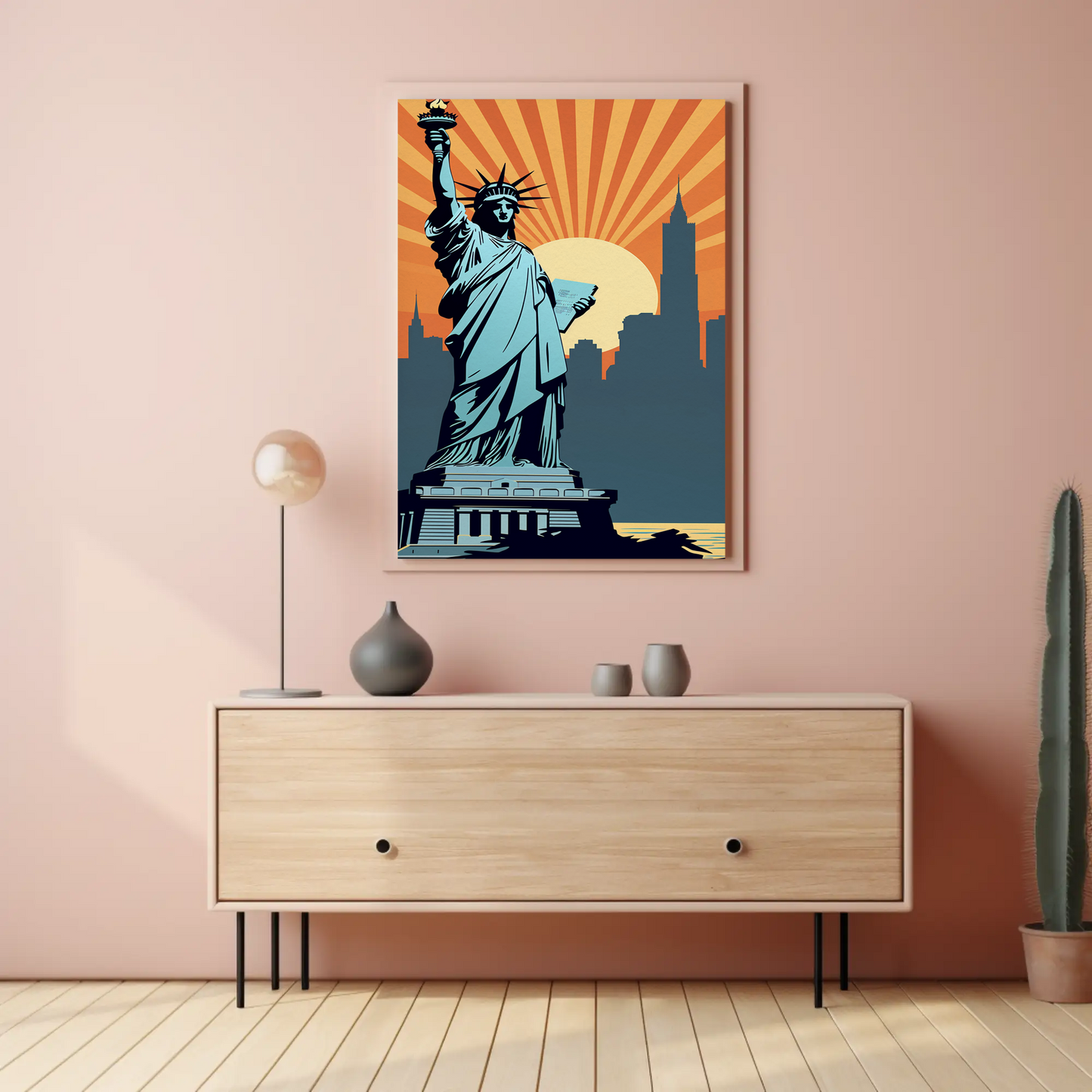 Statue of Liberty New York Vintage Travel Poster