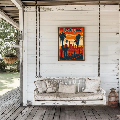 Los Angeles Sunset Vintage Poster