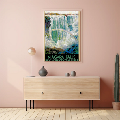 Niagara Falls New York Central Lines Vintage Poster
