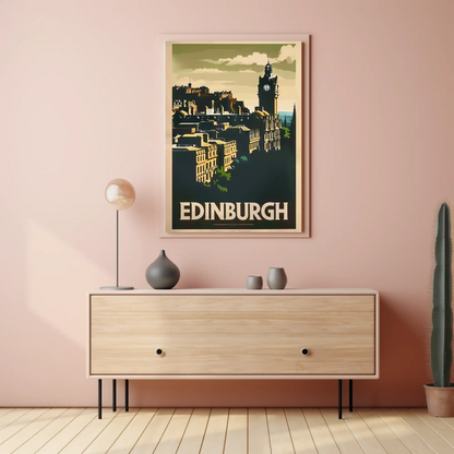 Edinburgh, Scotland Vintage Style Poster