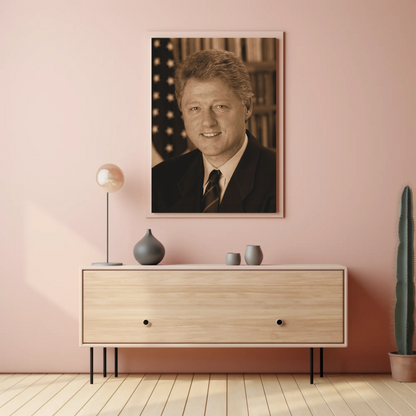William Clinton 42nd President Sepia Photo