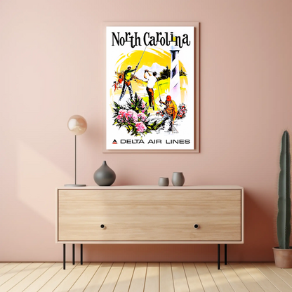 North Carolina Air Lines Travel Poster