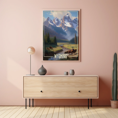Wyoming United States Vintage Poster