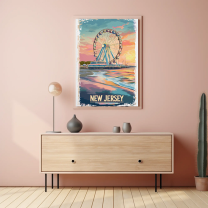 New Jersey Boardwalk Vintage Poster