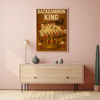 Backgammon King Vintage Poster