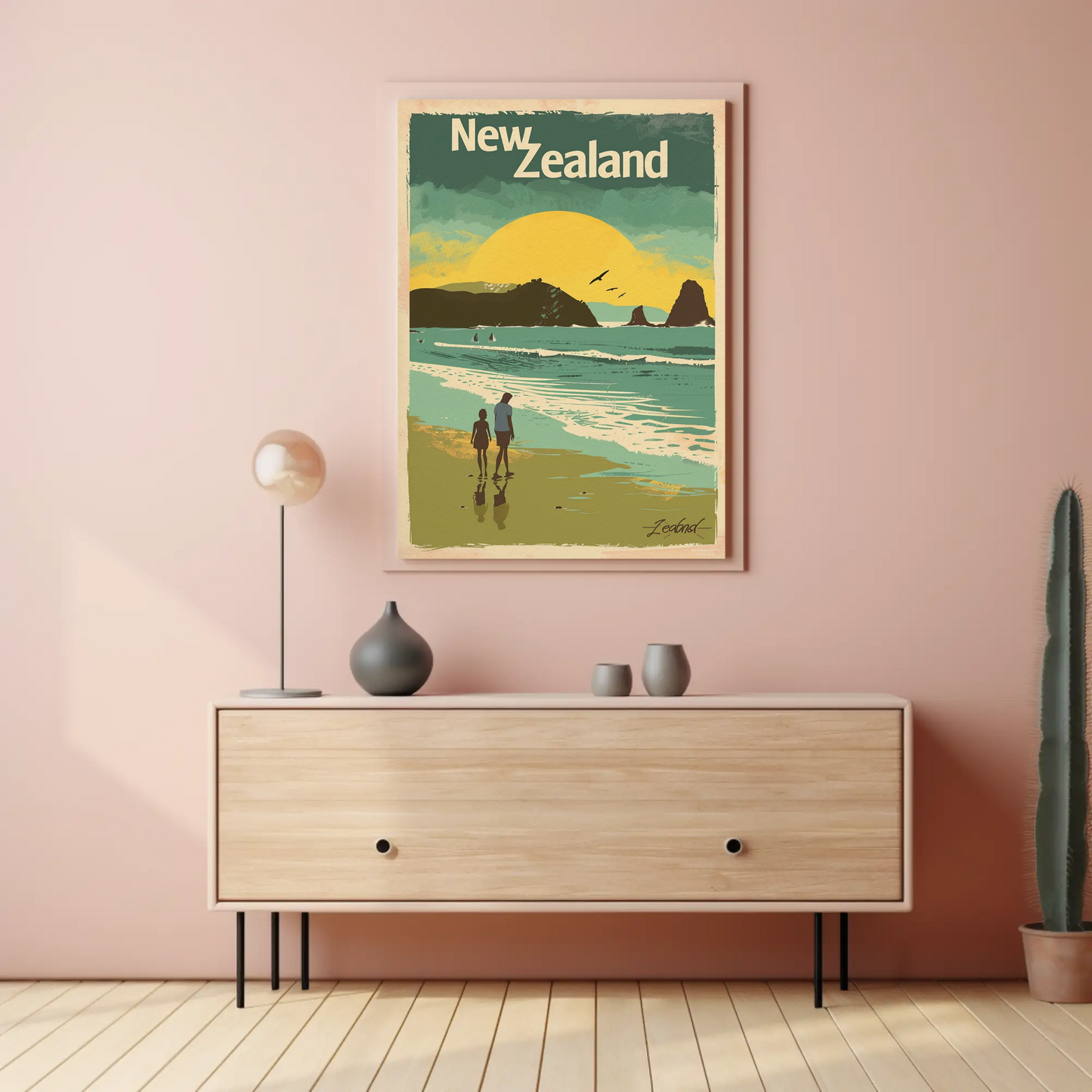 New Zealand Vintage Travel Poster