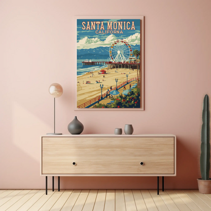 Santa Monica California Vintage Poster