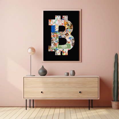Vintage Poster Bitcoin Collage Art