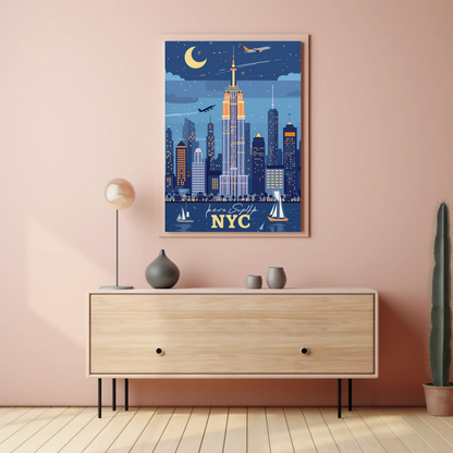 NYC Skyline Vintage Poster