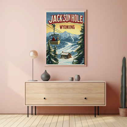 Jackson Hole Wyoming Vintage Poster