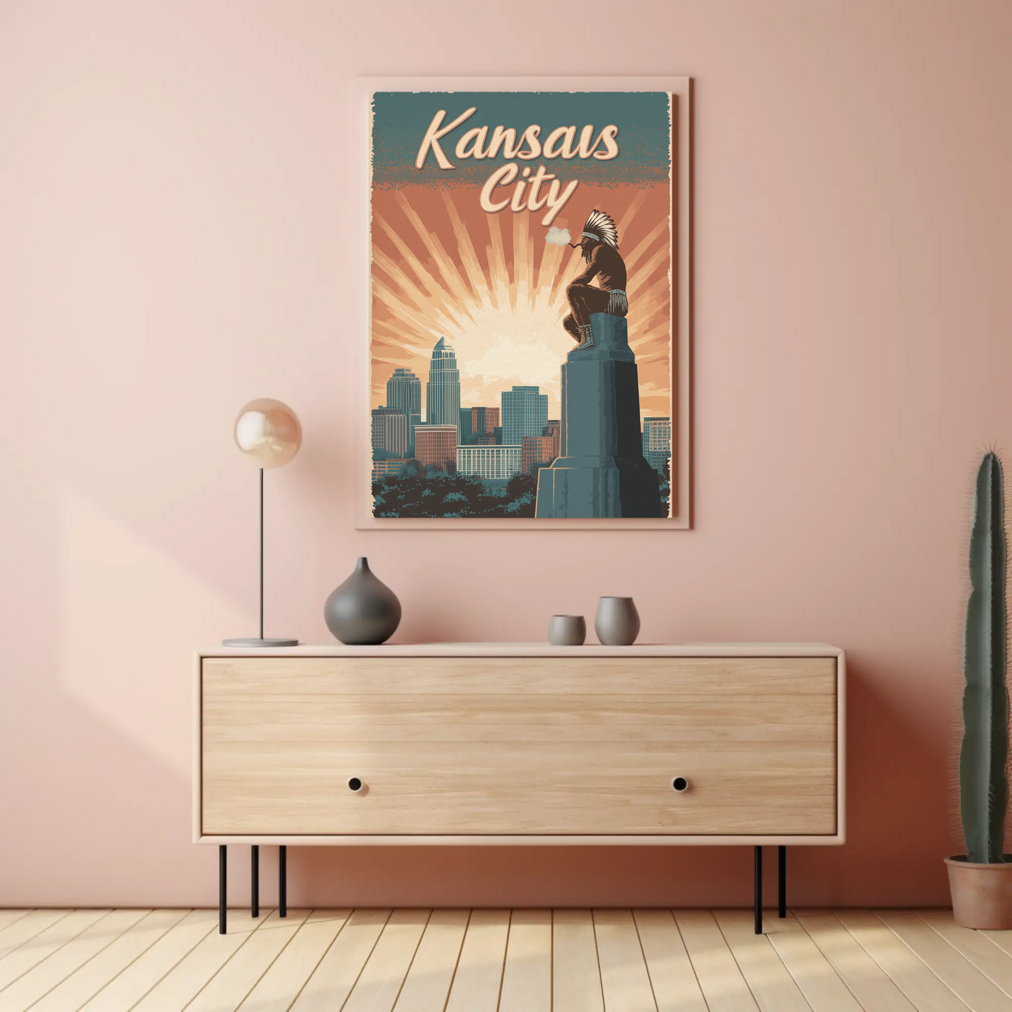Kansas City Vintage Poster Native Heritage