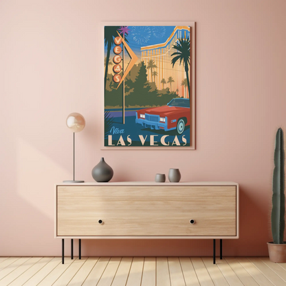 Las Vegas Vintage Poster Viva Nightlife