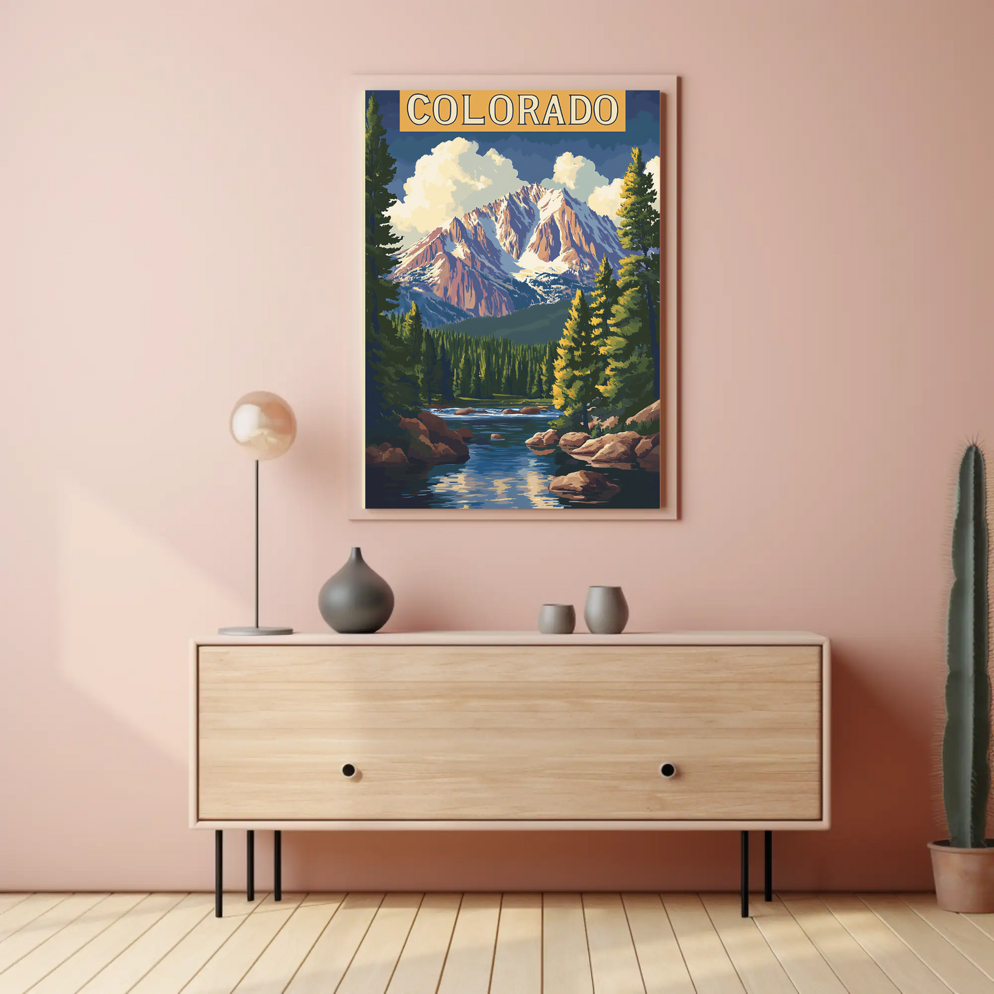 Colorado Scenic Mountains Vintage Travel Poster