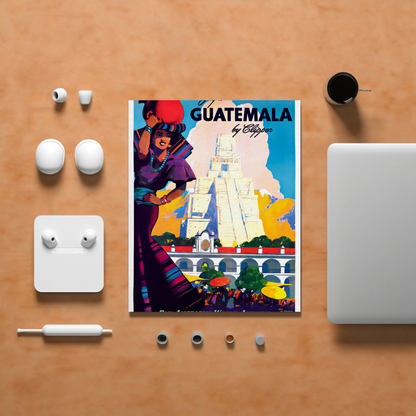 Guatemala Pan Am Airways Vintage Poster