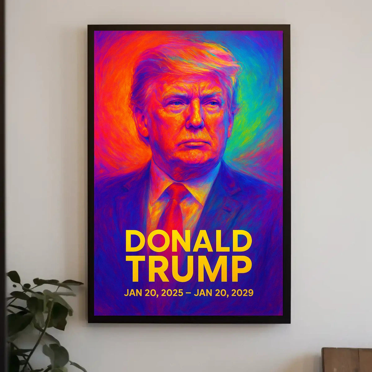Donald Trump 47th President of the United States Neon Gradient Overlay Poster