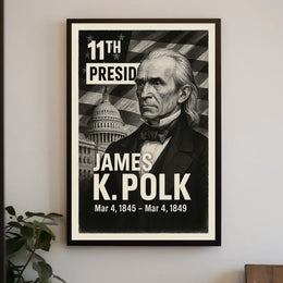 James K. Polk 11th President of the United States Digital Montaje Poster