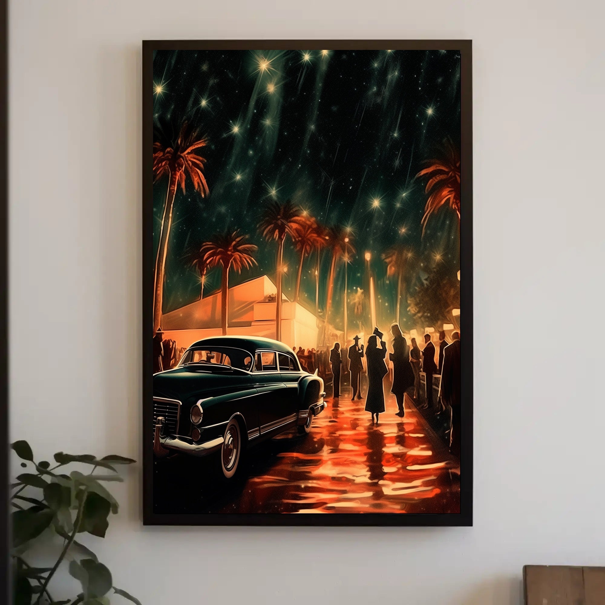 Vintage Hollywood Night Poster