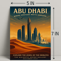 Abu Dhabi Skyline Heritage Cityscape Travel Poster