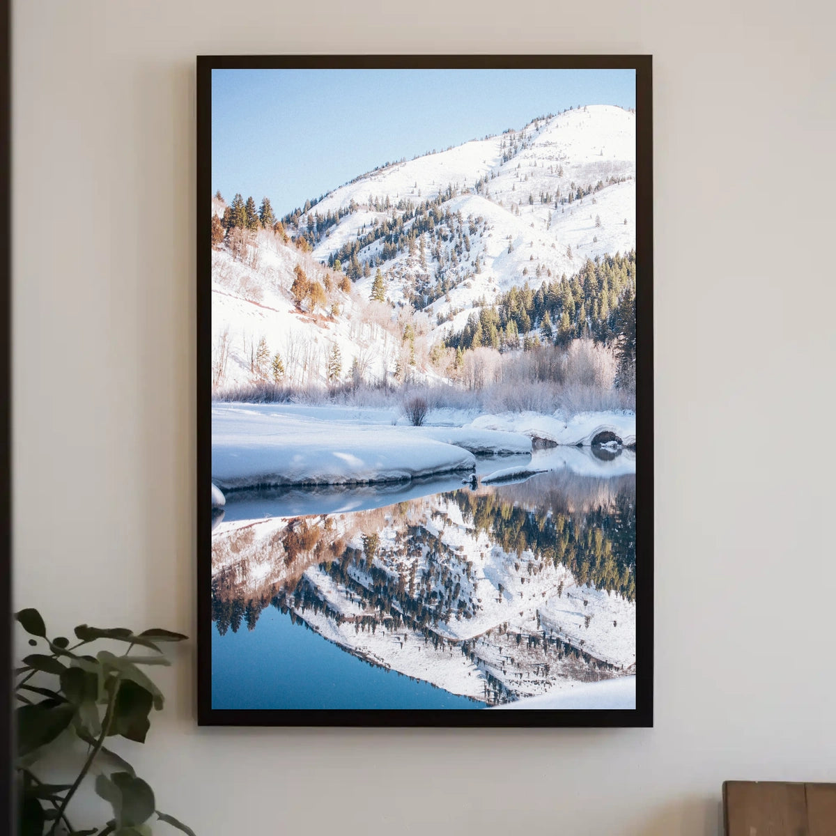 Serene Winter Mountain Reflection National Park Poster