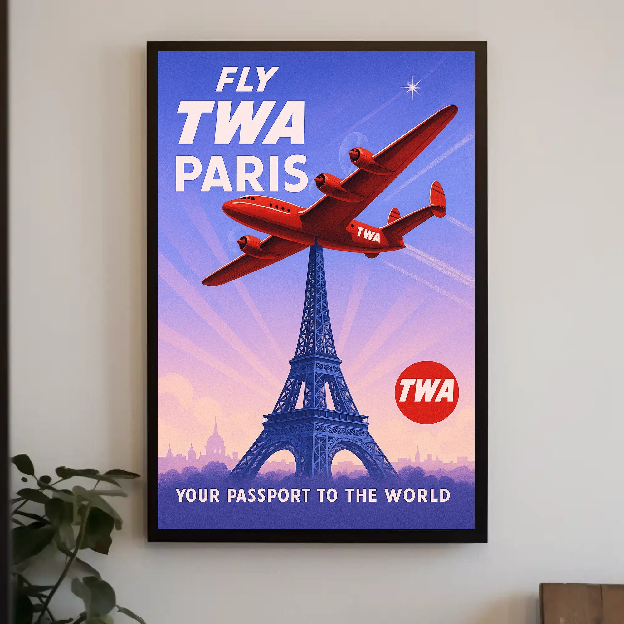 Fly TWA to Paris Poster