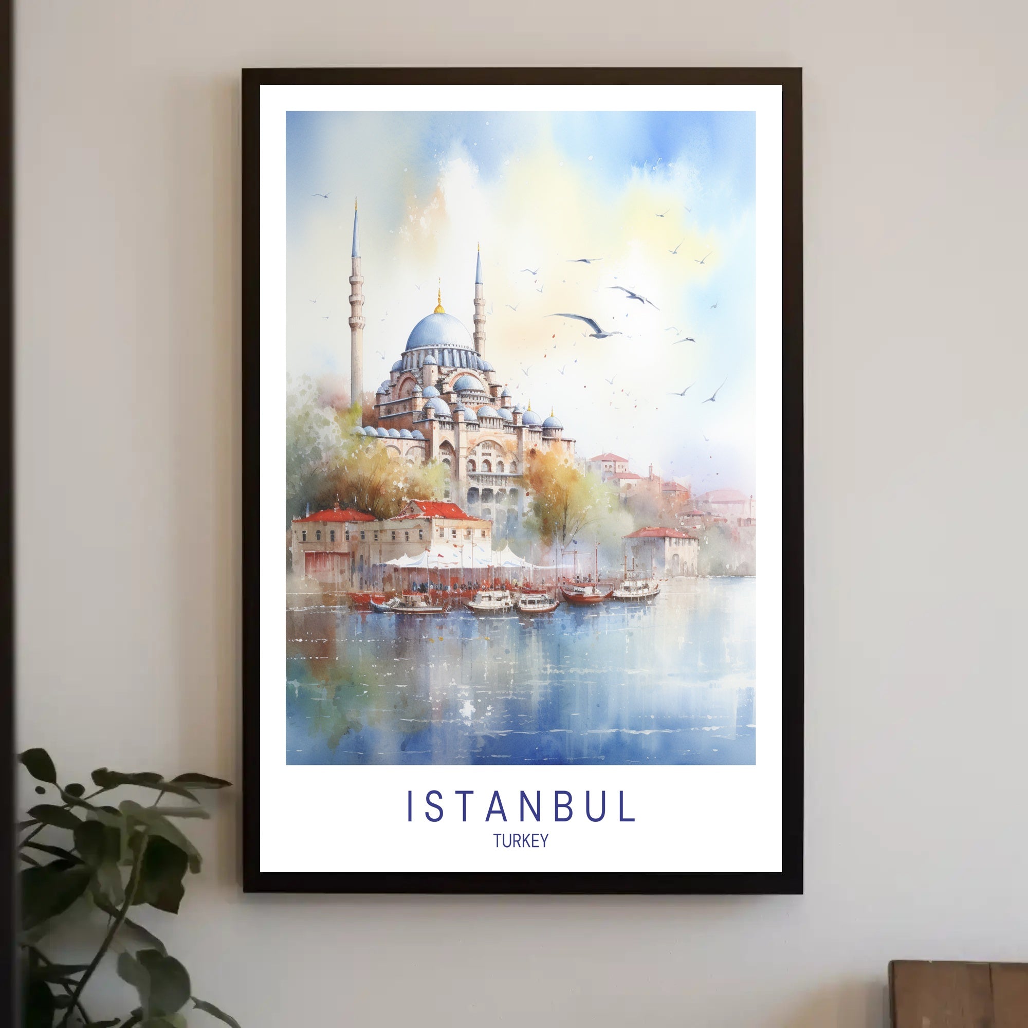 Istanbul Heritage Watercolor Art Urban or Cityscape Poster PosterGoat