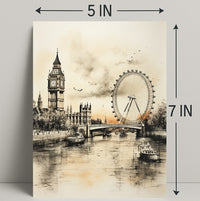 London Landmarks In Watercolor Poster