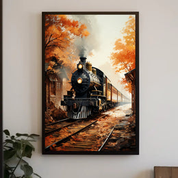 Autumn Train Journey Poster