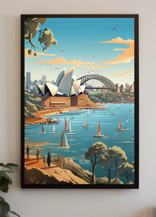 Sydney Iconic Landmarks Travel Poster