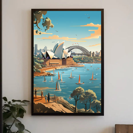 Sydney Iconic Landmarks Travel Poster