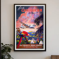 Caribbean Adventure Pan American Travel Poster PosterGoat