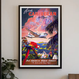 Caribbean Adventure Pan American Travel Poster PosterGoat