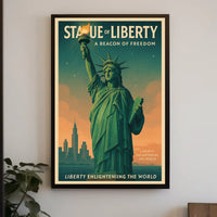 Statue Of Liberty NYC Travel Poster Vintage Wall Art