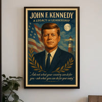 John F. Kennedy Vintage Leadership Poster Art