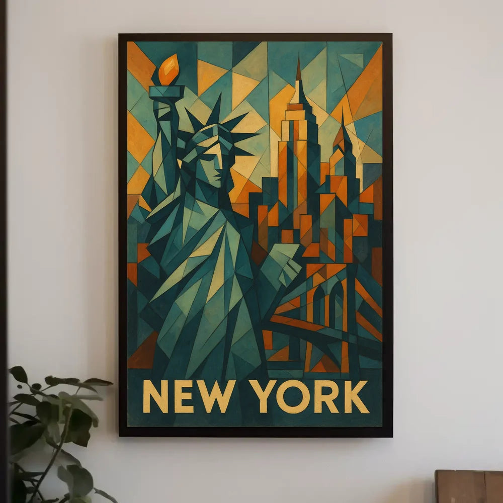 Cubist New York Poster Museum Quality Cityscape Office