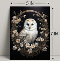 Enchanted Owl In Floral Wreath Poster PosterGoat