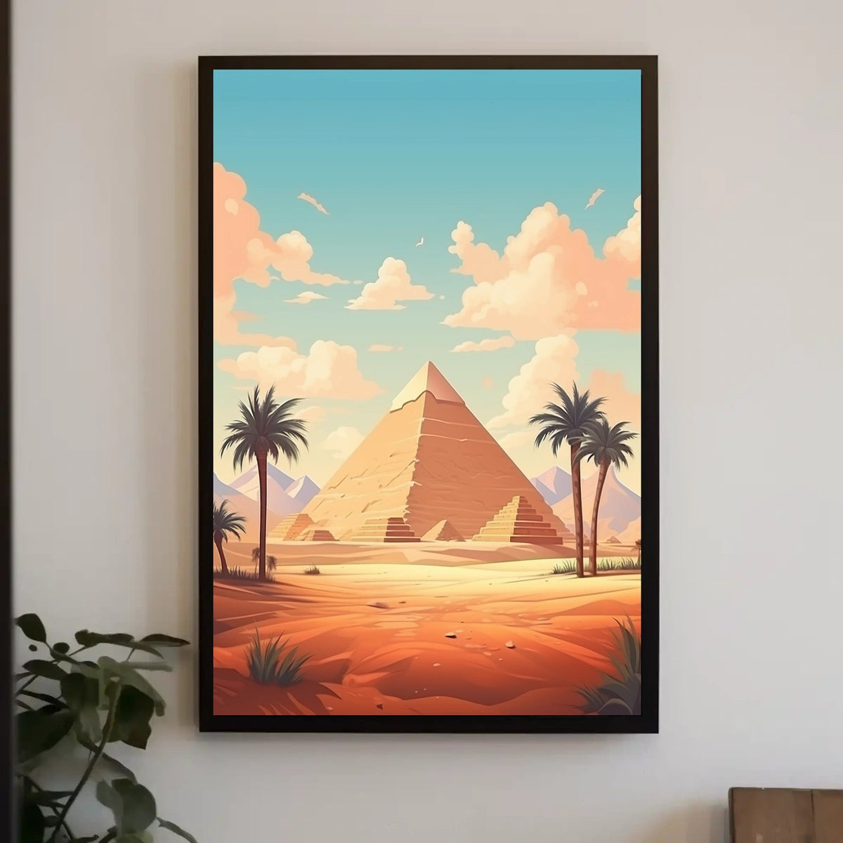 Ancient Egyptian Landscape with Pyramid Cultural Heritage Poster