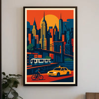 Urban Symphony Cityscape Poster Vibrant Sunset City Living
