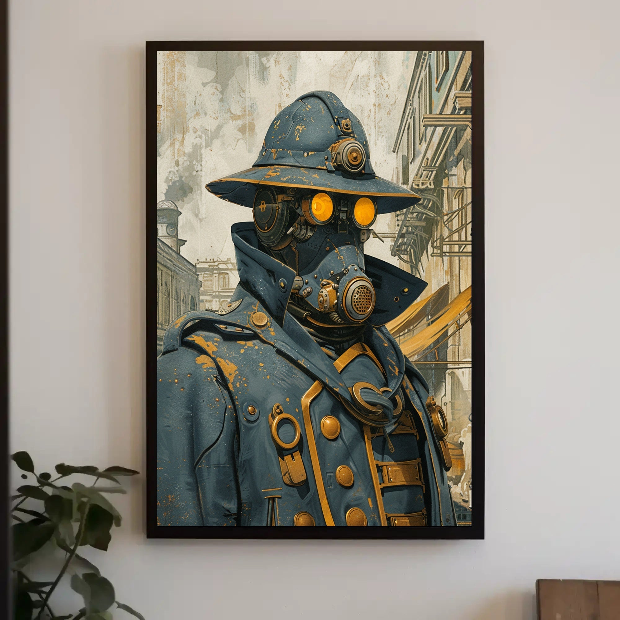 Steampunk Sentinel Art Print Poster for Home Decor and Adventure Lovers PosterGoat