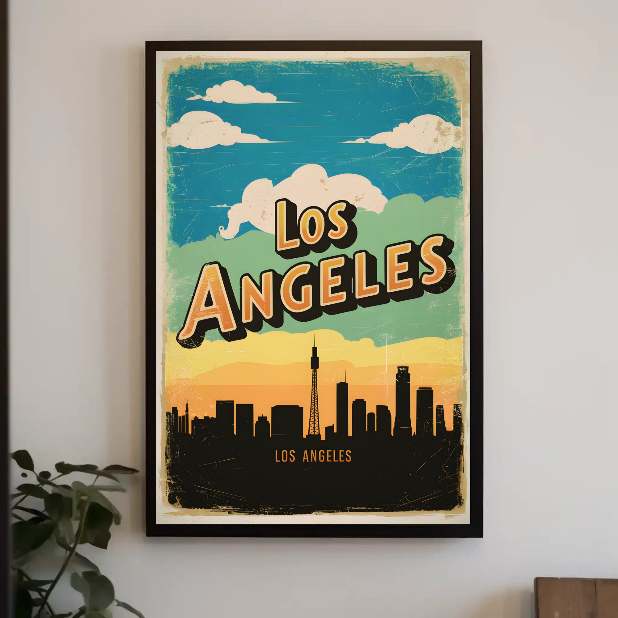 Vintage Los Angeles Skyline Poster