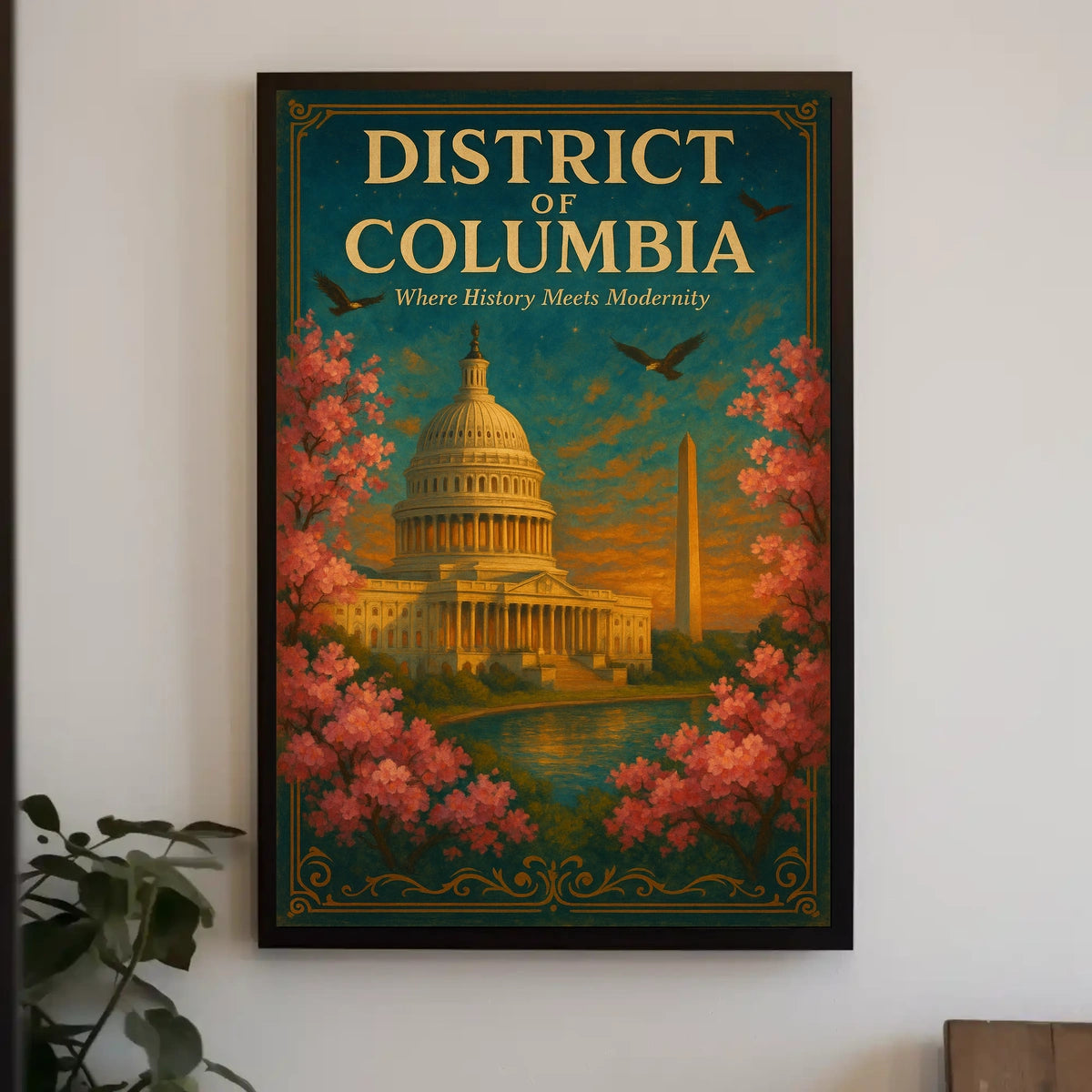 District of Columbia Poster History Meets Modernity Decor