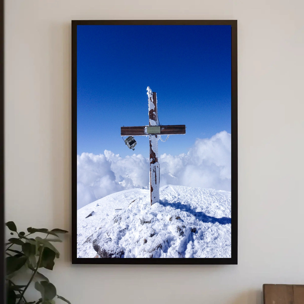 Cross On A Snowy Peak Poster