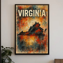 Virginia State Silhouette Poster